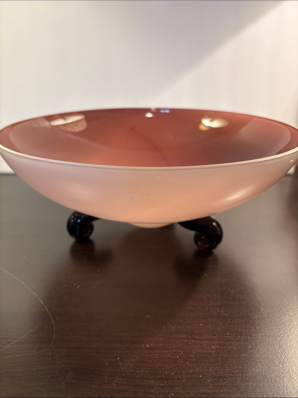 Decorative Wine Coloured Glass Bowl
